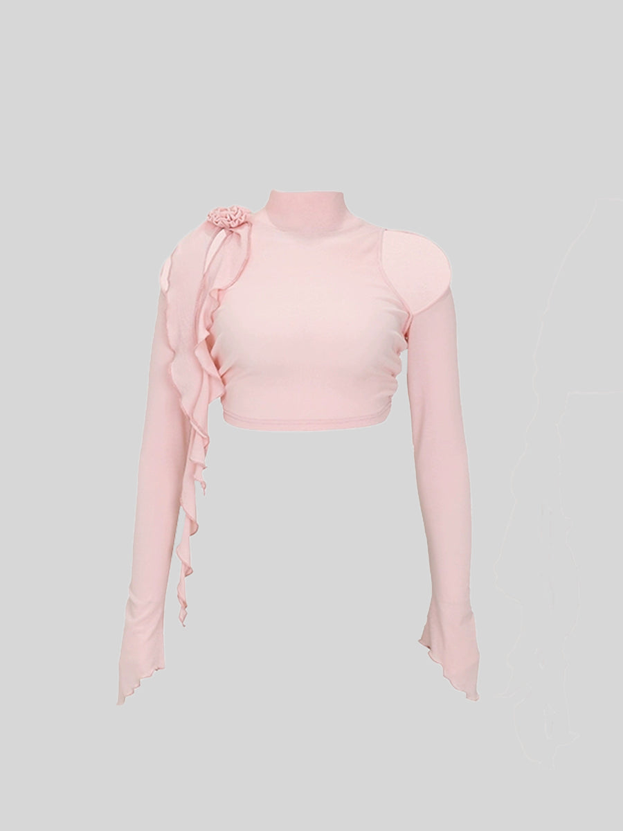 Strapless Long Sleeve Top + Organza Skirt Set