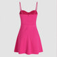 Solid Color Vintage Pleated Cami Dress