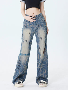 Graffiti High Waist Jeans