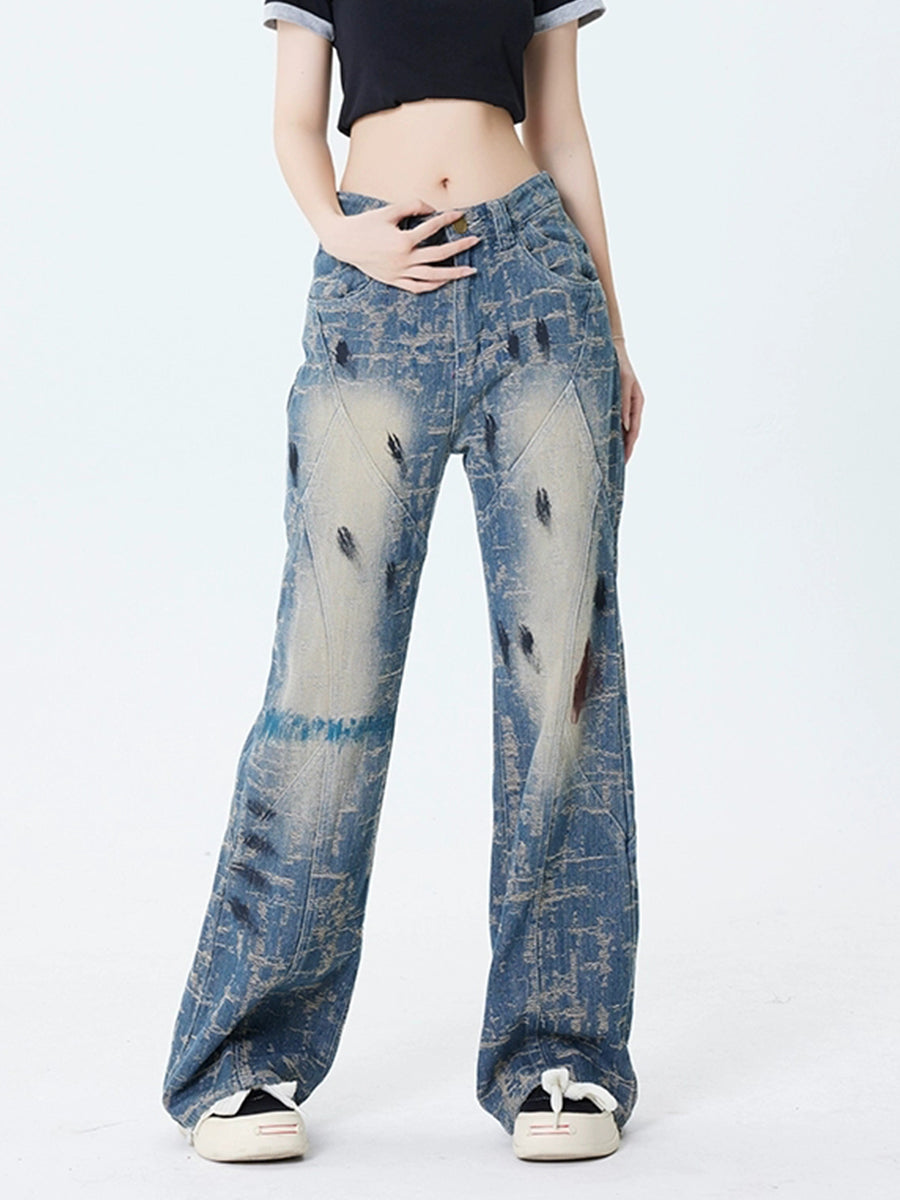 Graffiti High Waist Jeans