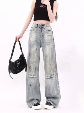 Vintage Loose Ripped Denim Jeans