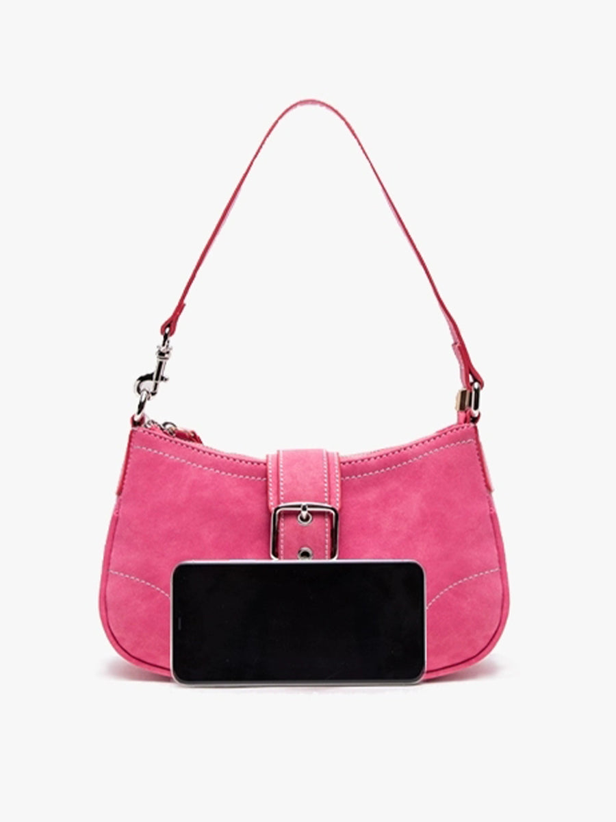 Vintage Frosted Pink Baguette Handbag