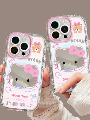 Cute Cat Pink Mirror Drop-proof Phone Case