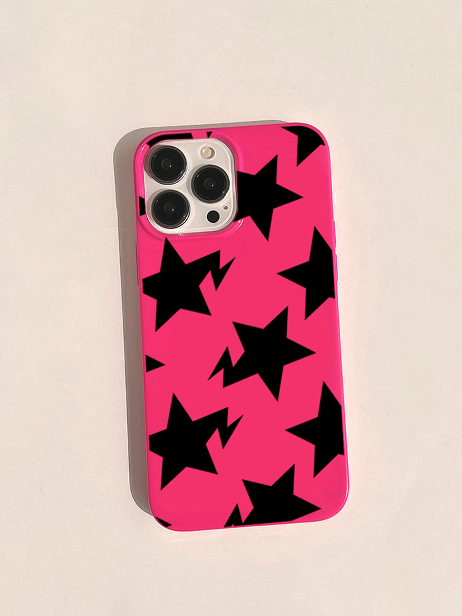 Black and Pink Stars Case for iPhone