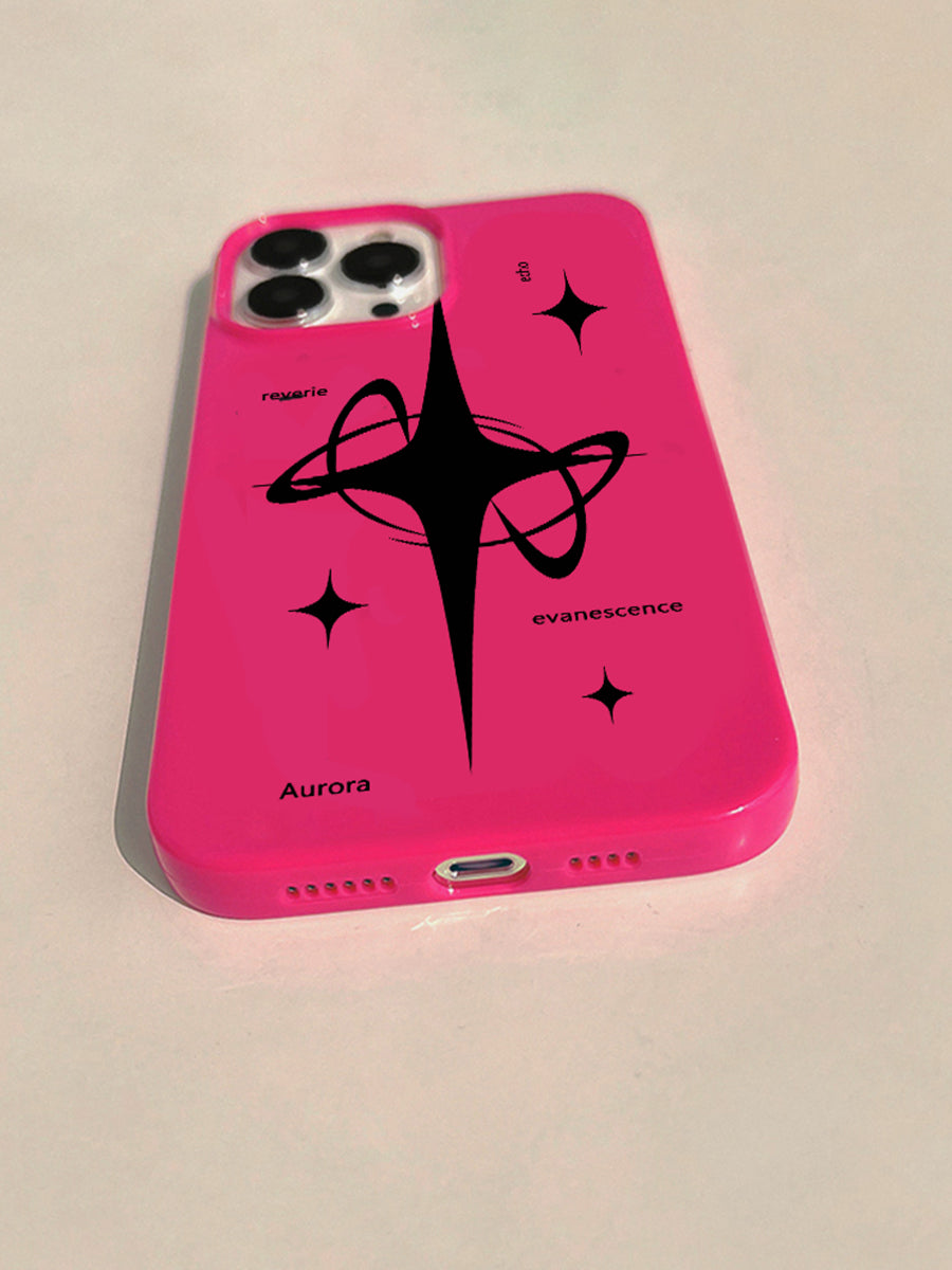 Pink and Black Stars Case for iPhone