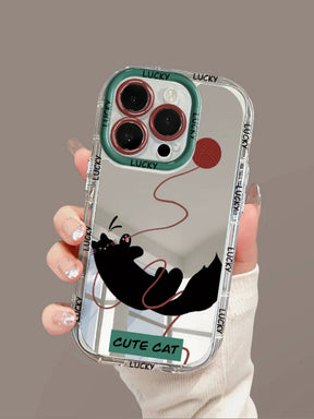 Funny Furry Black Cat Drop Proof Phone Case