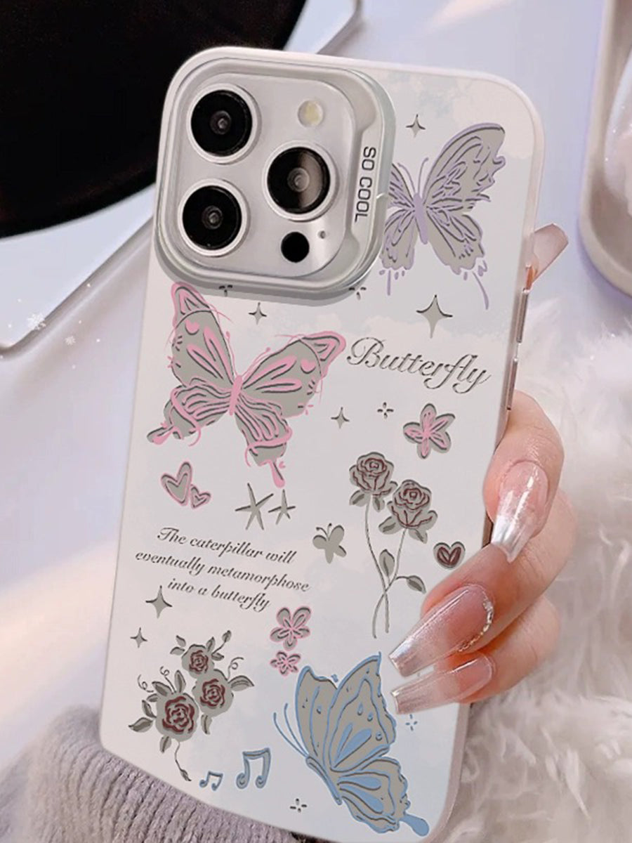 Romantic Rose Butterfly Phone Case