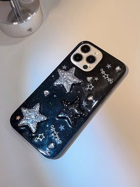 Black Shiny Stars Case for iPhone