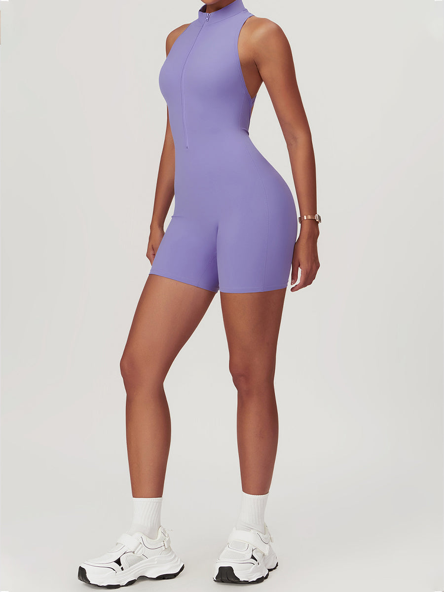 Plain Backless Straps Unitards Skin-Friendly Sleeveless Romper