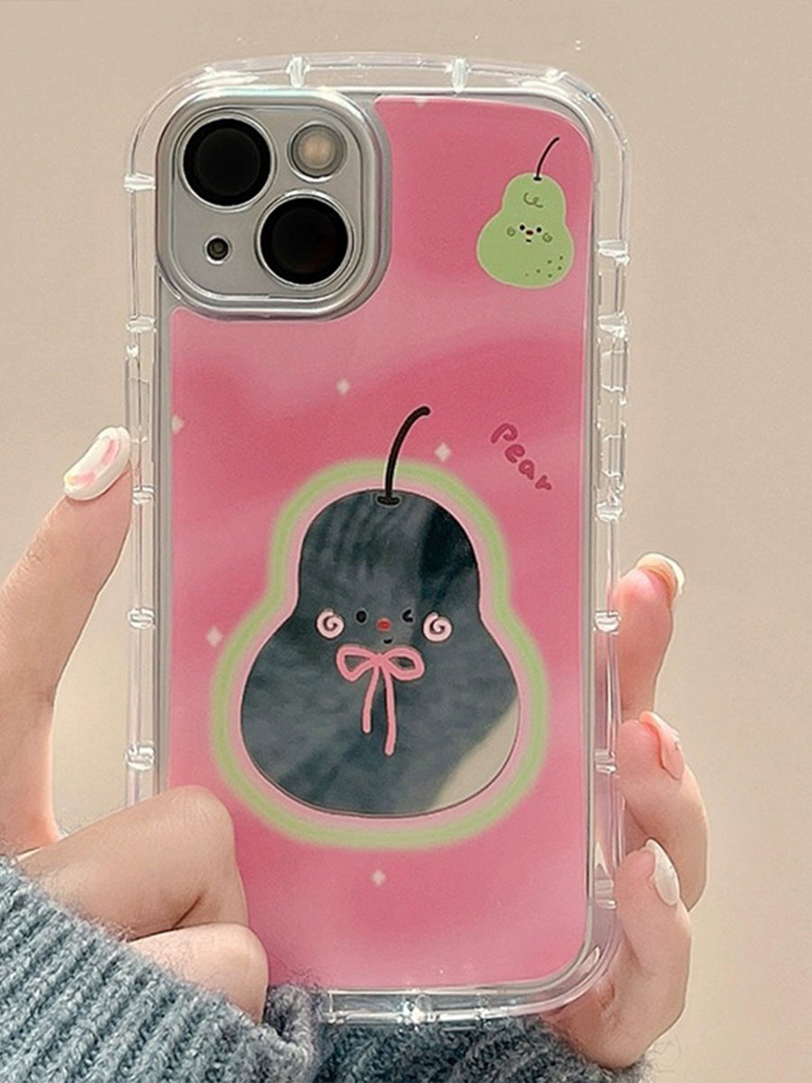 Cute Pear Pink Mirror Drop-proof Phone Case