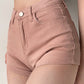 Solid Color Denim Jean Shorts