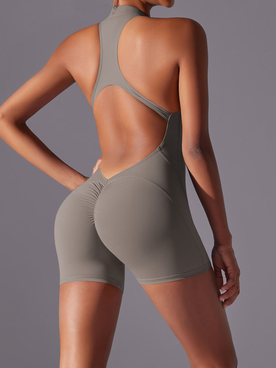 Plain Backless Straps Unitards Skin-Friendly Sleeveless Romper