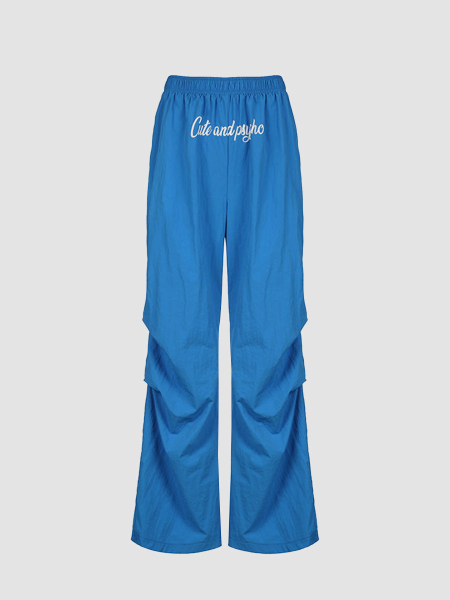 Loose White Printed Woven Pants