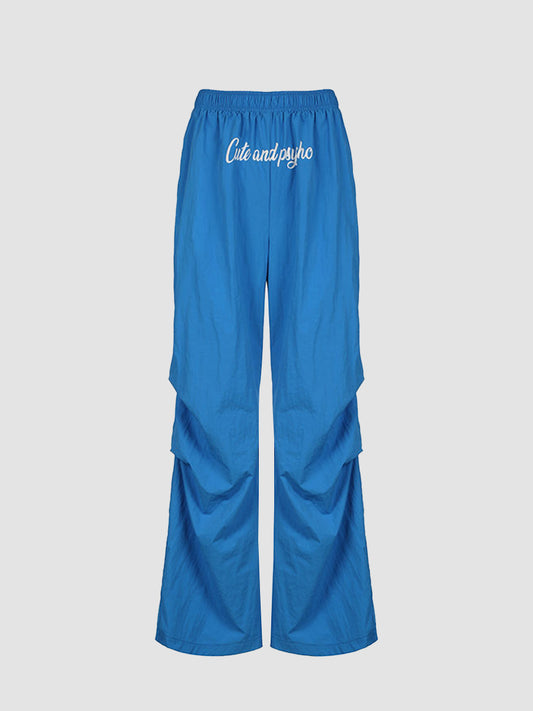 Loose White Printed Woven Pants