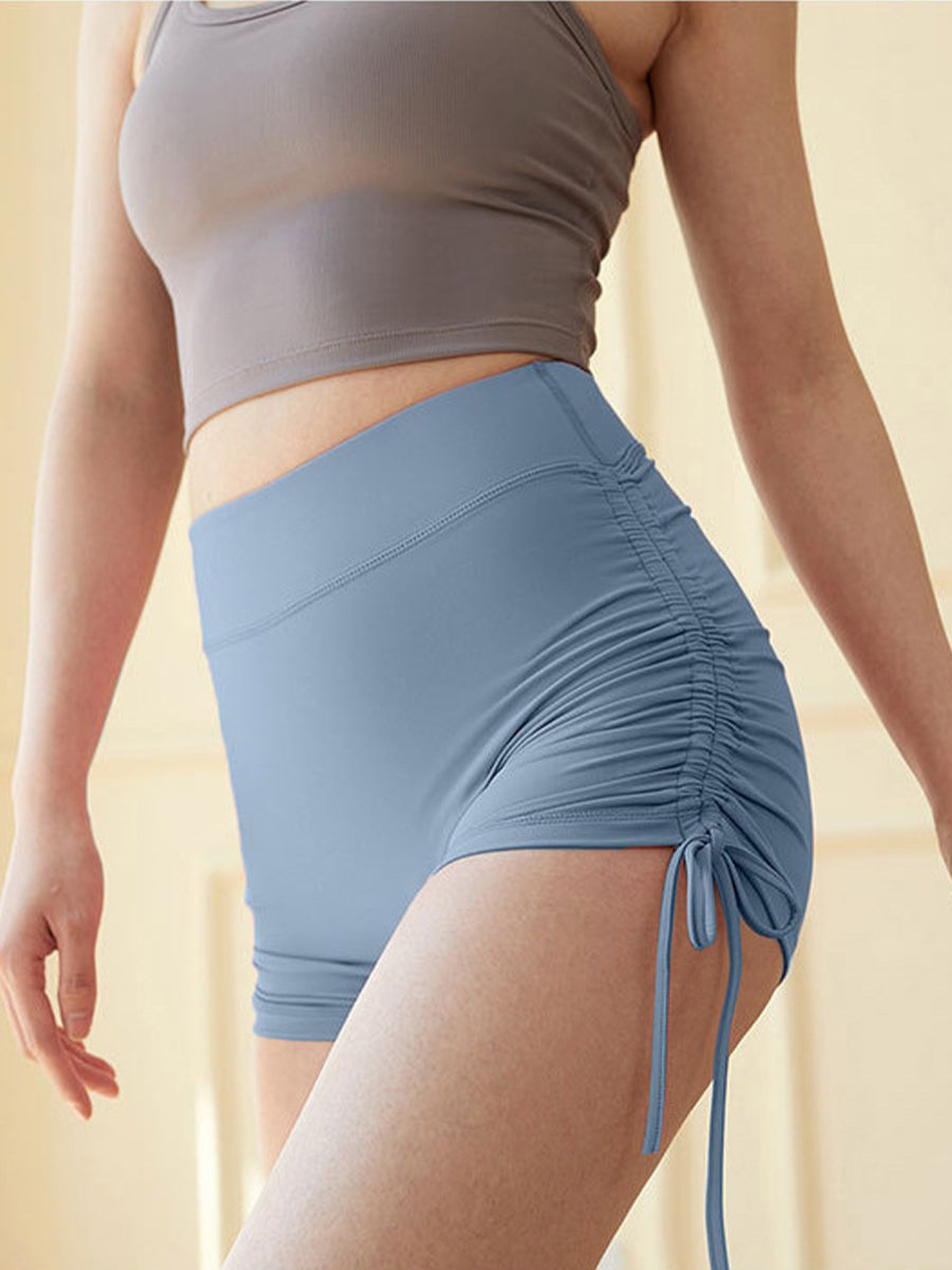 Womens Causal Tummy Control Workout Shorts High Waisted Yoga Capris Shorts