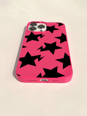 Black and Pink Stars Case for iPhone