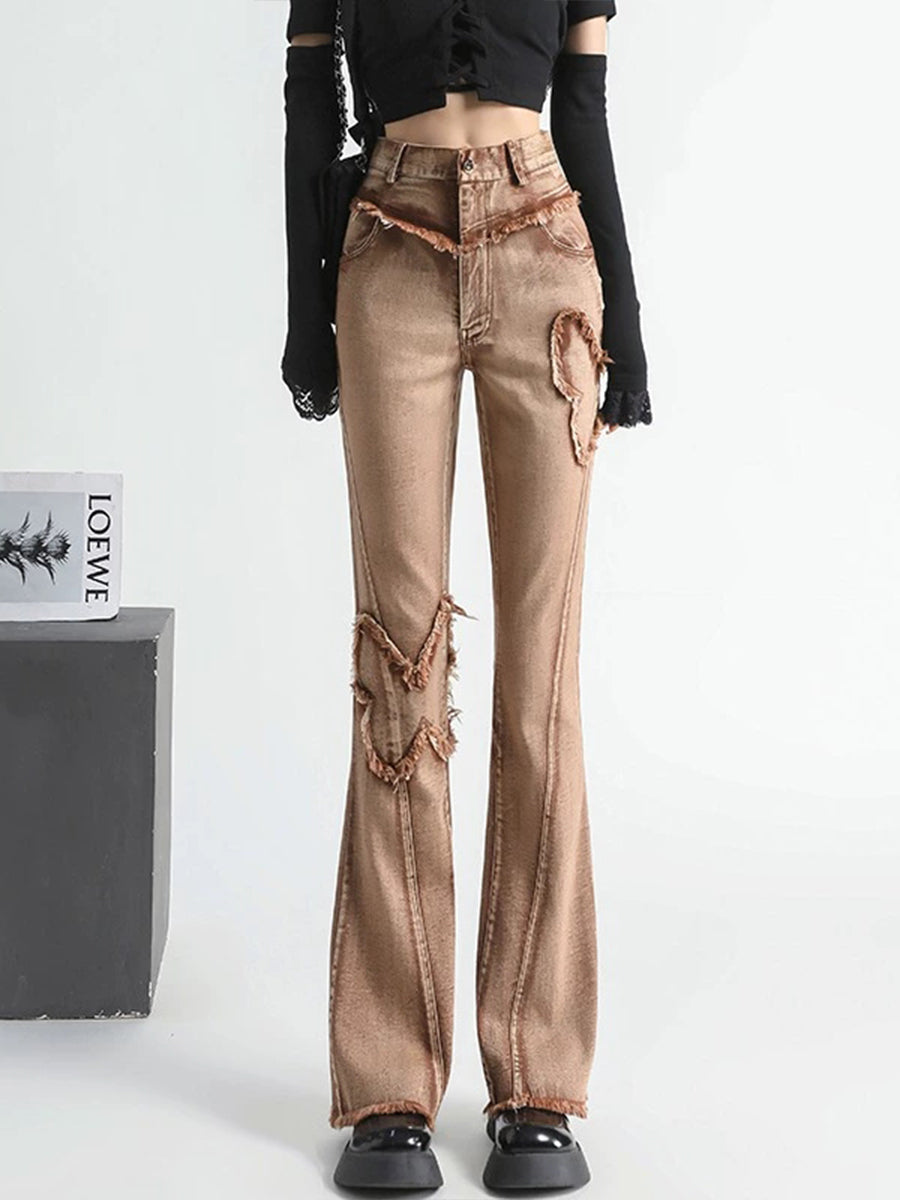 Butterfly Brown Denim Jeans