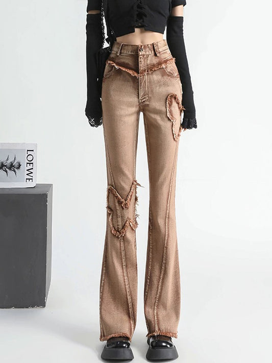 Butterfly Brown Denim Jeans