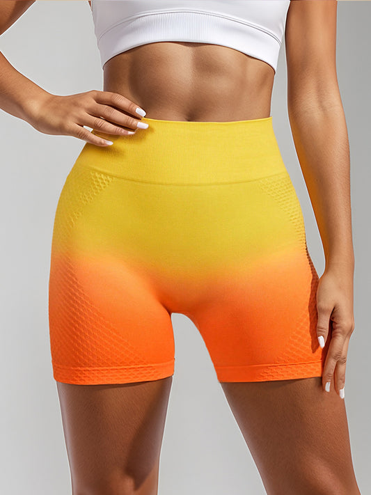 Honeycomb Running Shorts for Womens Causal Tummy Control Workout Shorts High Waisted Yoga Capris Shorts
