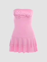 Pink Backless A-line Tube Dress