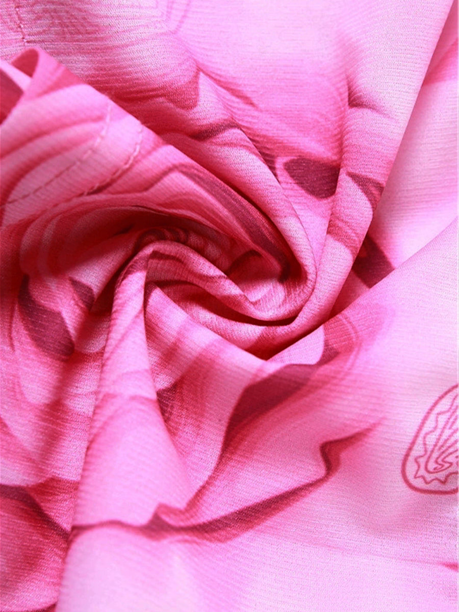 Rose Print Corset Cami Top