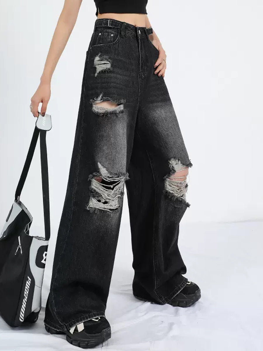 Black Denim High Waist Jeans
