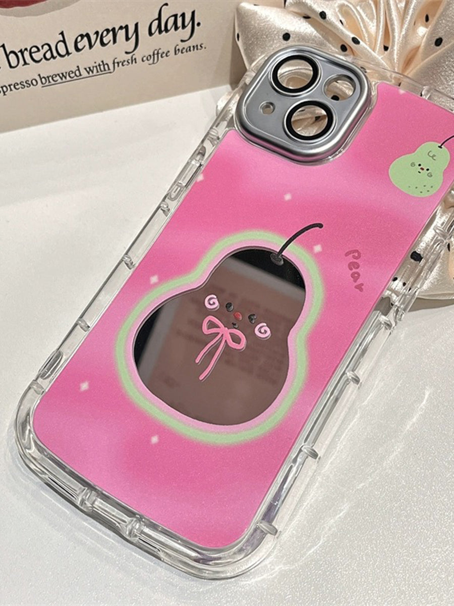 Cute Pear Pink Mirror Drop-proof Phone Case