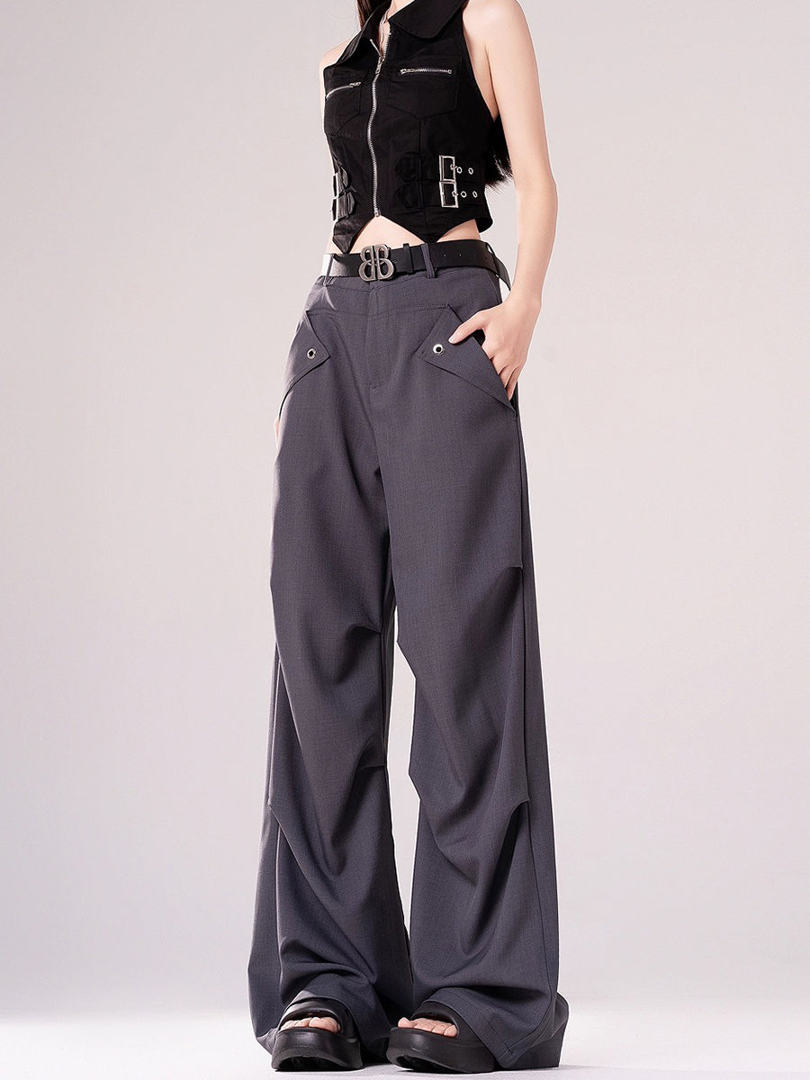 Casual Long Loose Cargo Suit Pants