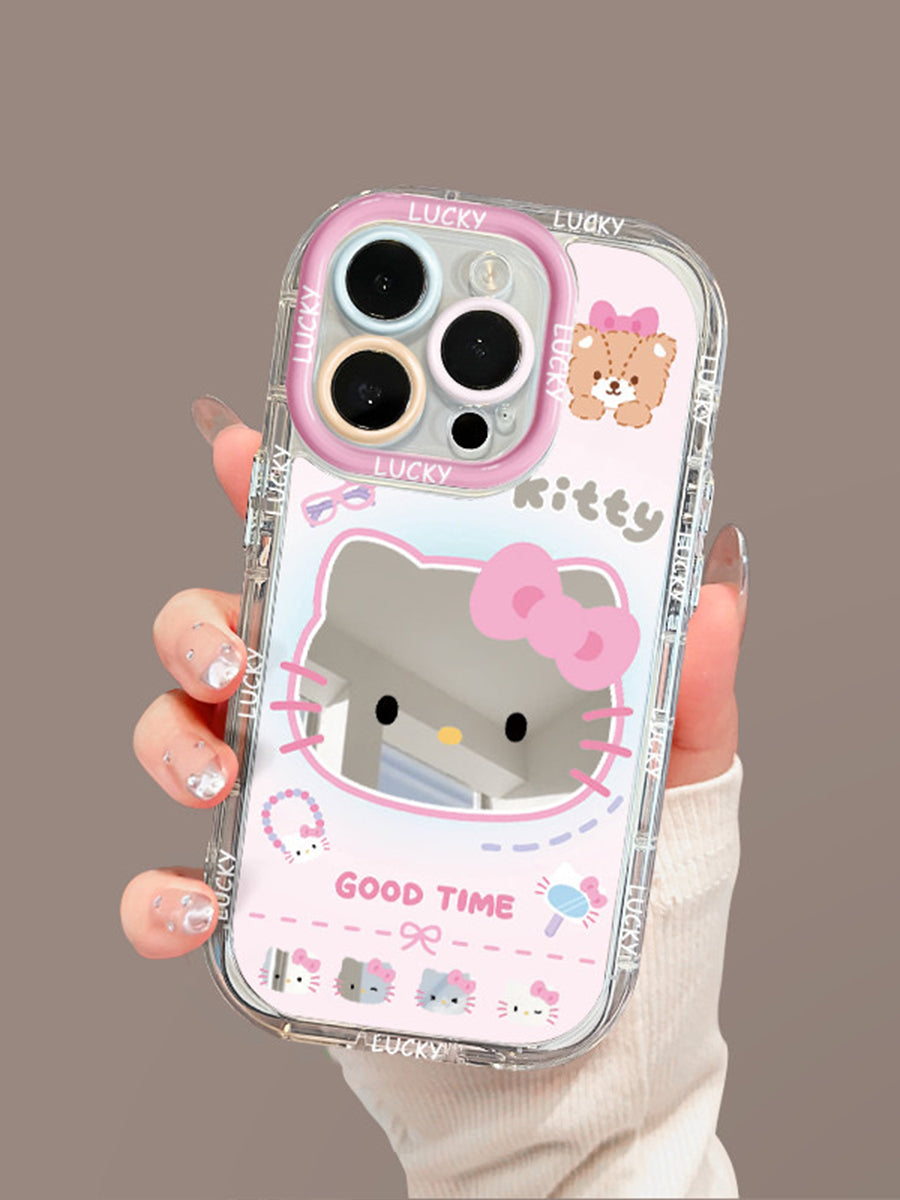 Cute Cat Pink Mirror Drop-proof Phone Case