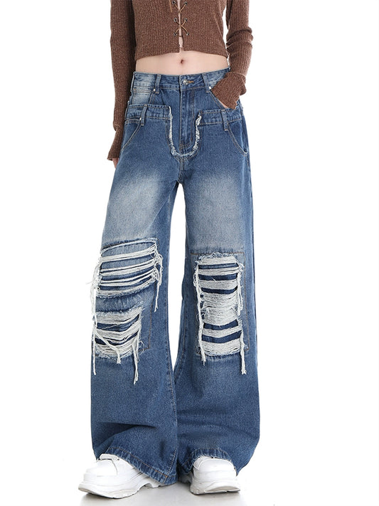 Personalized Blue Ripped Jeans