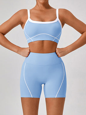 Solid Color Running Cami Set for Women Causal Tummy Control Workout Shorts