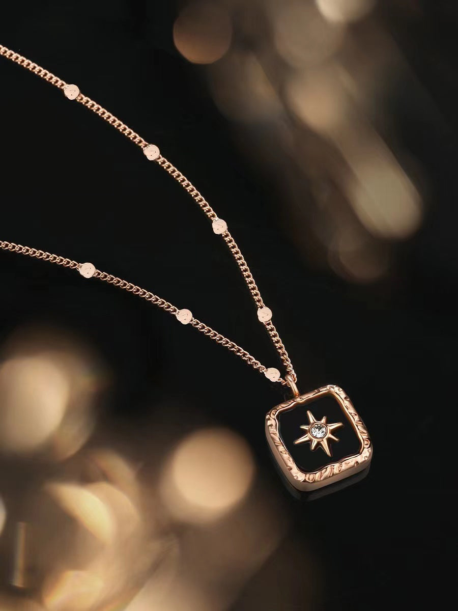 Gold Star Square Necklace