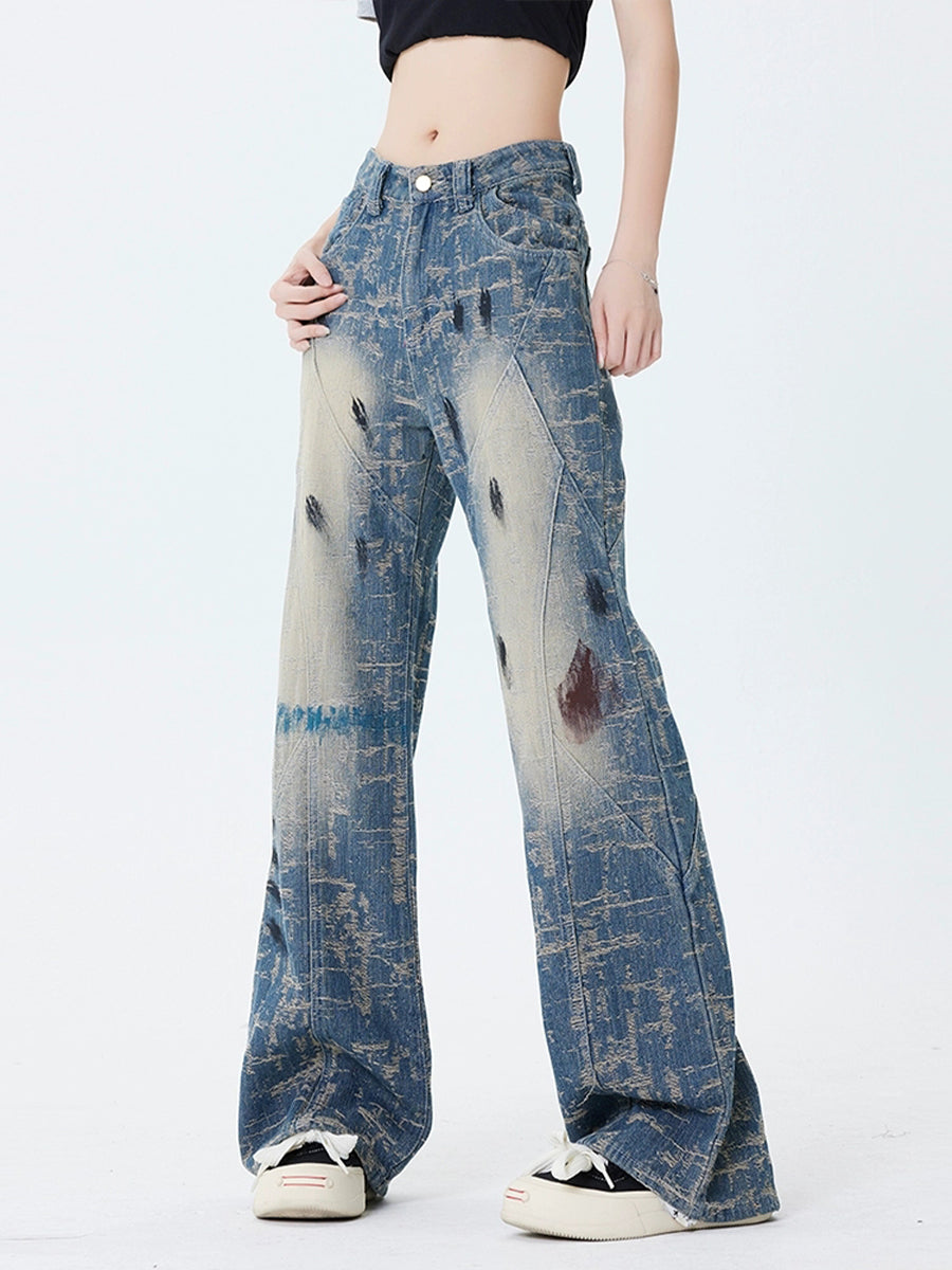 Graffiti High Waist Jeans