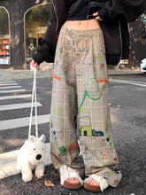 Casual Loose Graffiti Pattern Long Pants