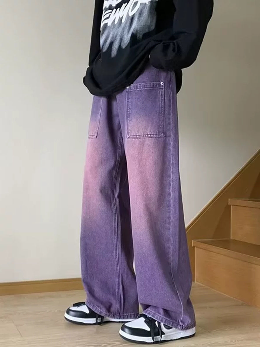 Purple High Waisted Loose Jeans
