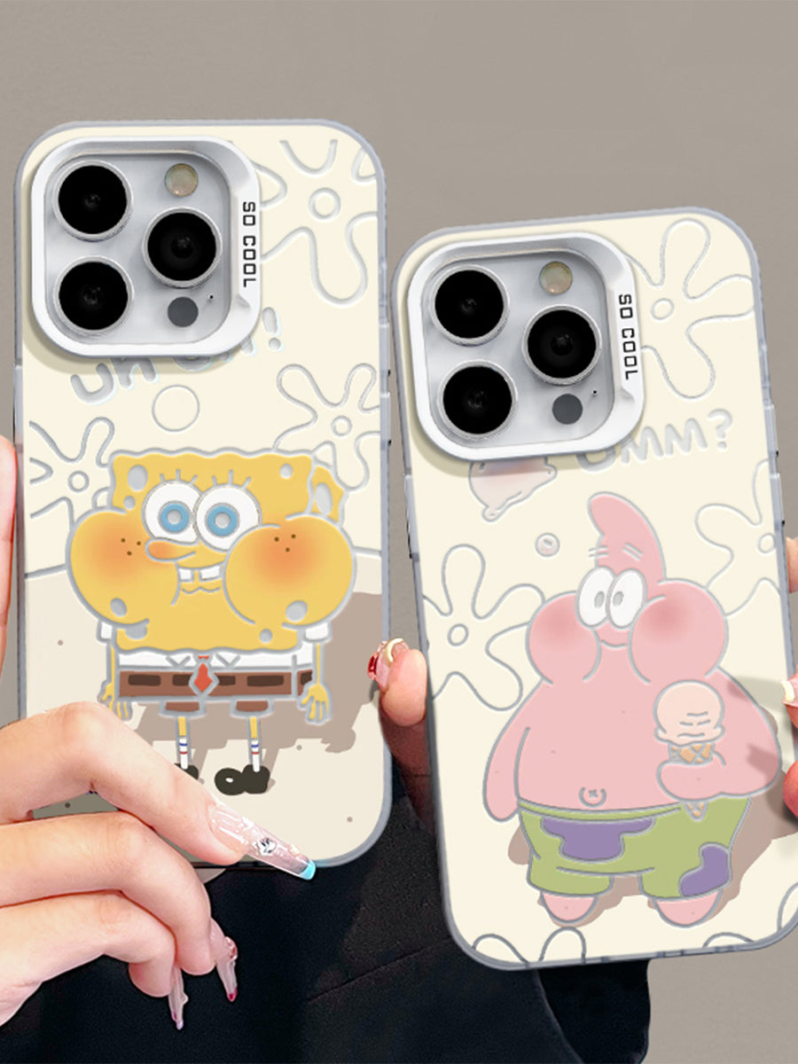 Cute Two-color Cartoon Couple Phone case