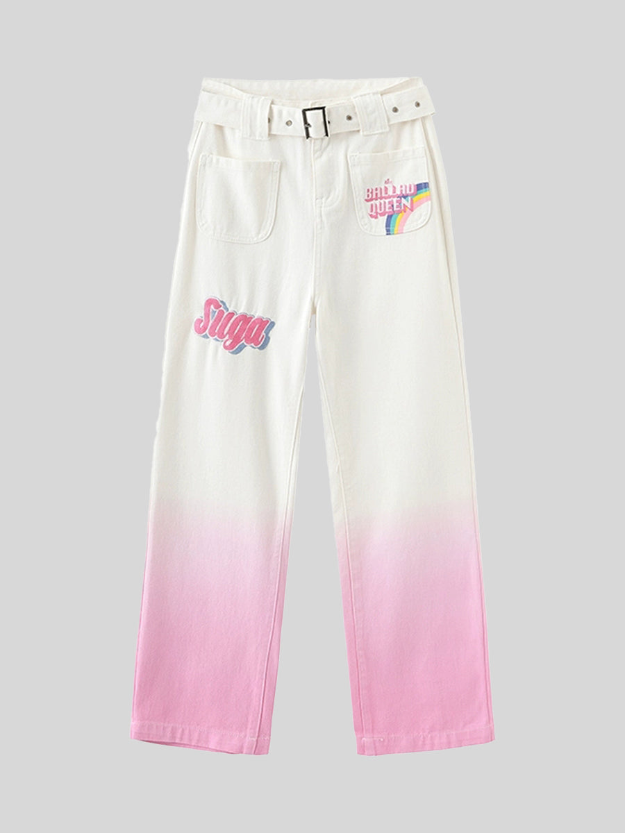 SUGA Pink and White Denim Jeans