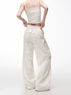 Solid Color Casual Sport High Waist Loose Pants