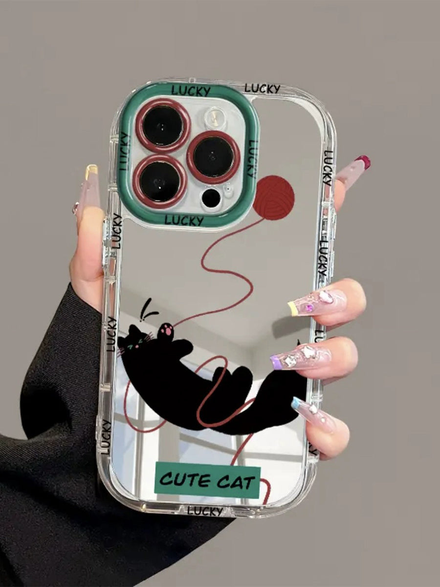 Funny Furry Black Cat Drop Proof Phone Case