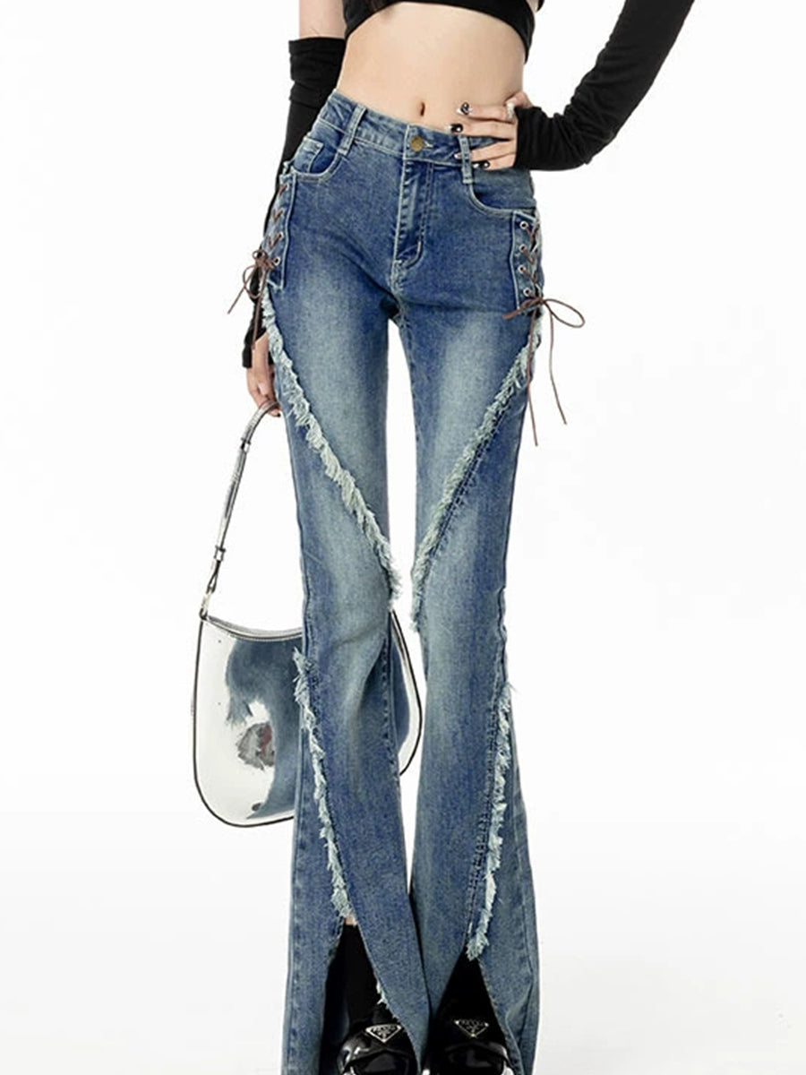 Vintage Split Hem Jeans