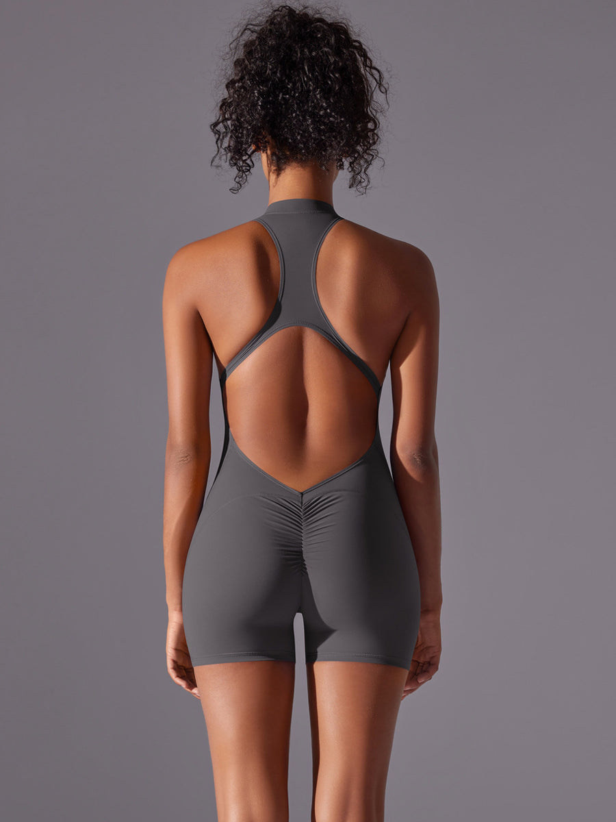 Plain Backless Straps Unitards Skin-Friendly Sleeveless Romper