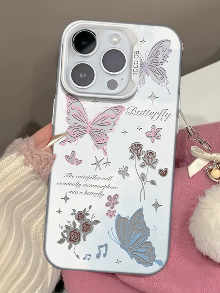 Romantic Rose Butterfly Phone Case