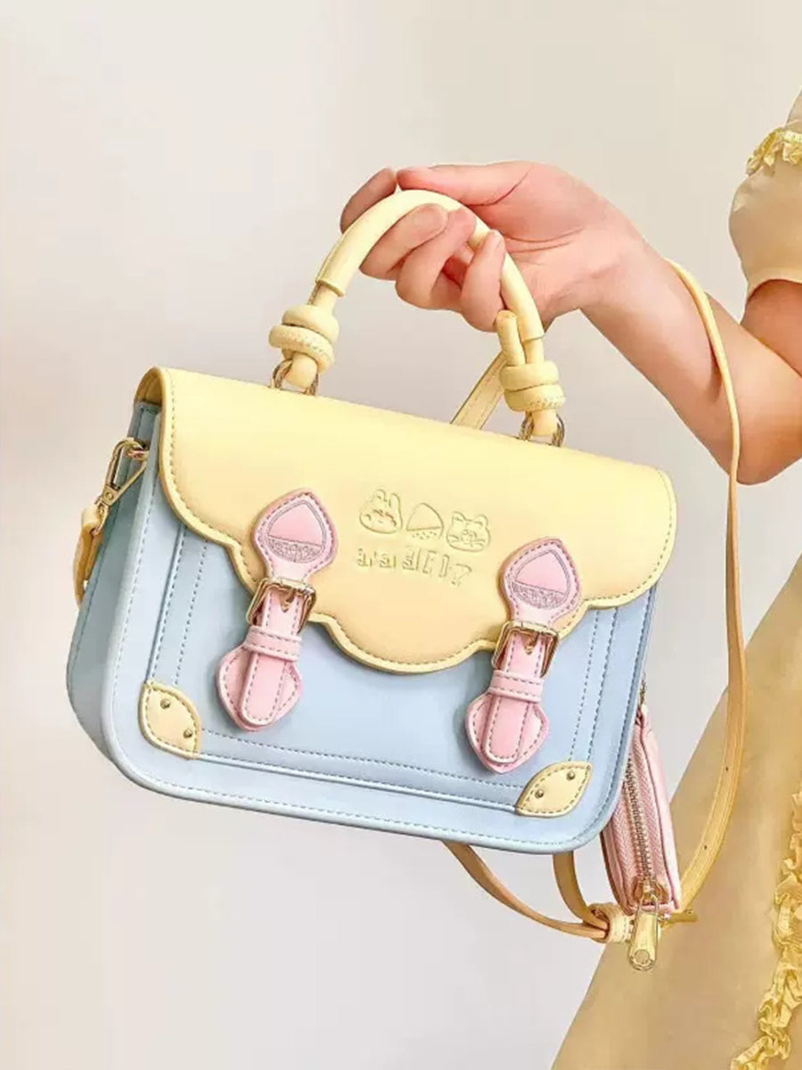 Candy Color Cute Cartoon Bag with Pouch