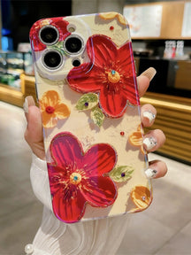 Oil Painting Style Flower Drip Cell Phone Case