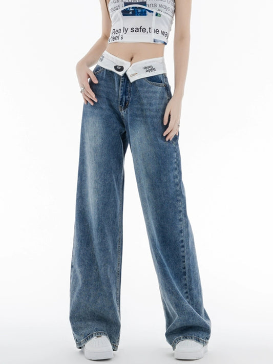 Vintage Blue Denim Loose Jeans