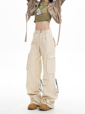 High Waisted Loose Casual Wide Leg Cargo Pants