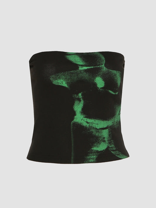 Tie-Dye Sleeveless Stretch Corset Top