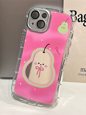 Cute Pear Pink Mirror Drop-proof Phone Case