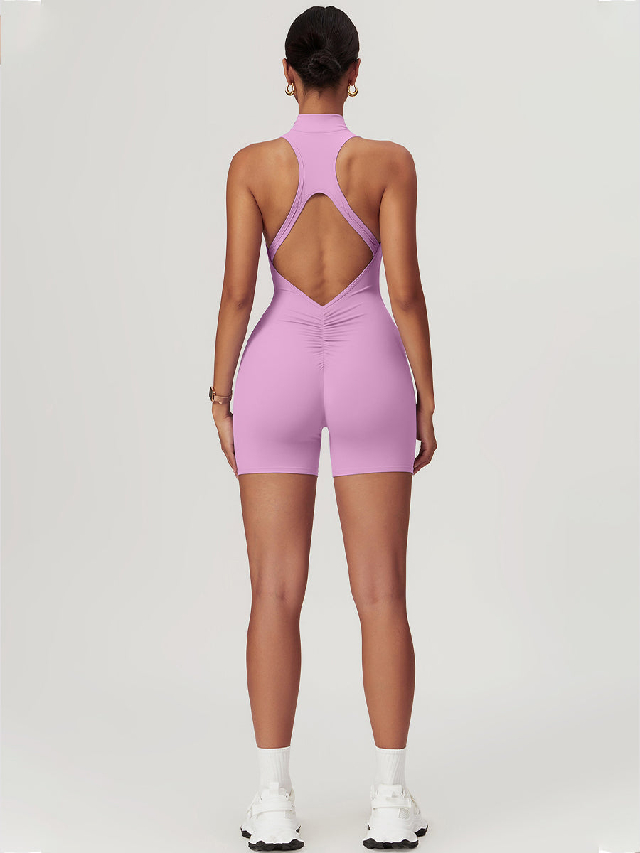 Plain Backless Straps Unitards Skin-Friendly Sleeveless Romper