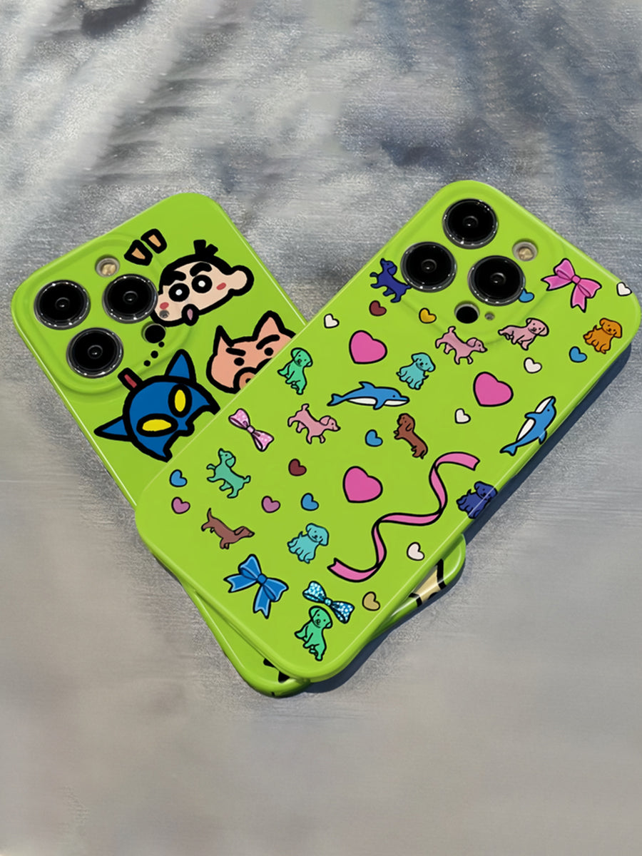 Green Lovely Cartoon Case for iPhone